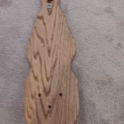 Wood framed wall mirror with oak candle votive