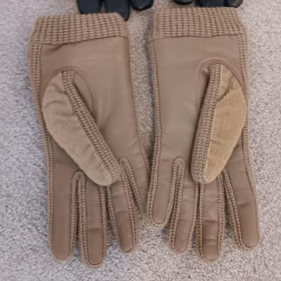 Winter wear - wrangler corduroy gloves - black leather gloves and a pair of no slip winter Trax shoe additions