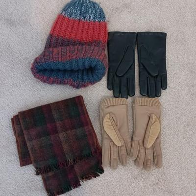 Winter wear - wrangler corduroy gloves - black leather gloves and a pair of no slip winter Trax shoe additions