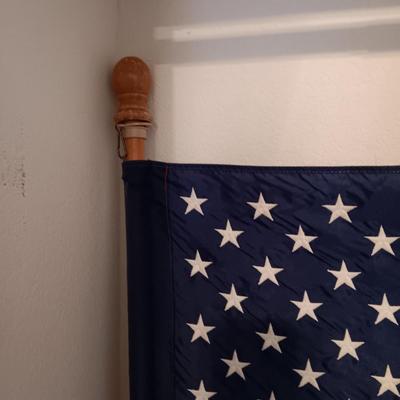Two United States of America cloth Flags