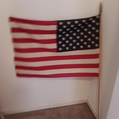 Two United States of America cloth Flags