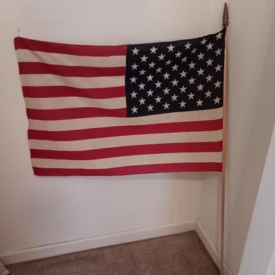 Two United States of America cloth Flags