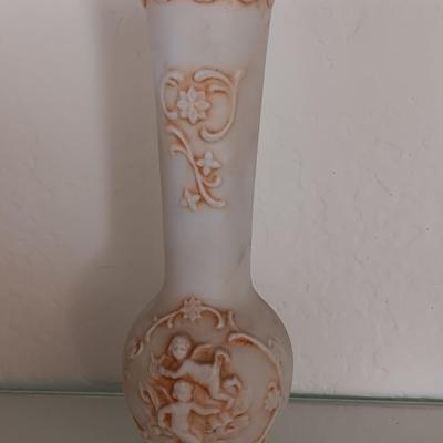 Napco Cherub double handled dish - covered ring dish and elegant Vase