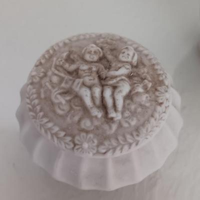 Napco Cherub double handled dish - covered ring dish and elegant Vase