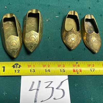 Vintage Brass Aladdin Shoe Ashtrays