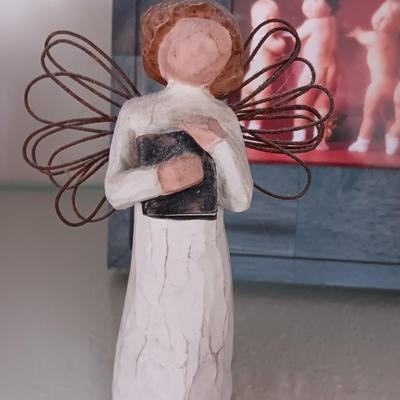 Precious moments "Mother" - Willow tree Angel - Cherub and framed babies
