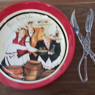 Buon Appetito Certified International Jennifer Garant Pasta bowl set with salad tongs
