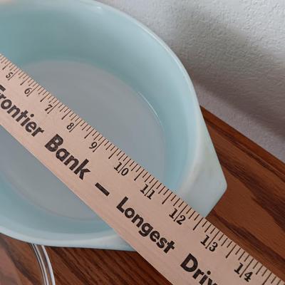 Rare Vintage Pyrex Turquoise Snowflake Lg Oval Casserole with Lid 045