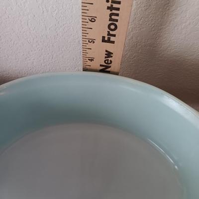 Rare Vintage Pyrex Turquoise Snowflake Lg Oval Casserole with Lid 045