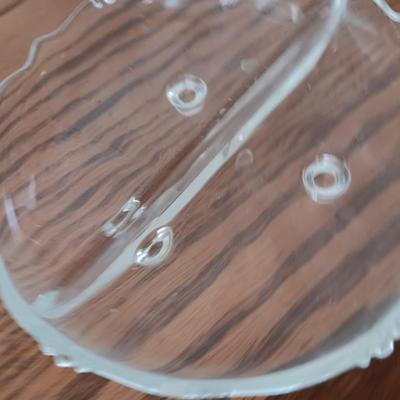 Heisey Waverly pattern relish dish - Handblown glass swan - elegant vase
