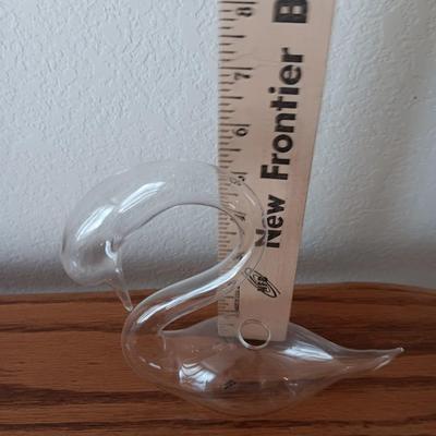 Heisey Waverly pattern relish dish - Handblown glass swan - elegant vase