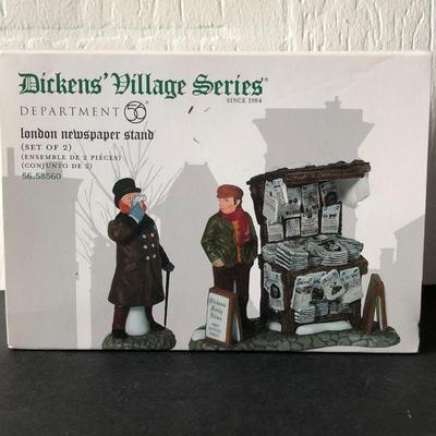 LOT 25G: Department 56 Dickens' Village - 2004 Customs House, Queens Port (56.58727), 2017 The Hansom Cab Co. (4056644), London Newspaper...