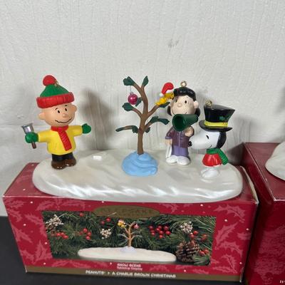 LOT 52G: Peanuts Christmas Collectables - Department 56 Peanuts Christmas Pageant, Hallmark Keepsake Ornaments w/ Displays & More