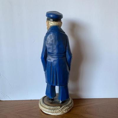 LOT 92 F: Salty Seafarer Collection: Vintage Salty Old Sailor Wooden Statue, C.H. Allard Print On Wood & More