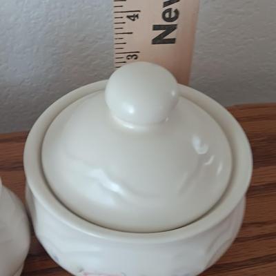 PFALTZGRAFF Tea Rose condiment dishes - salt & pepper shaker cream & sugar