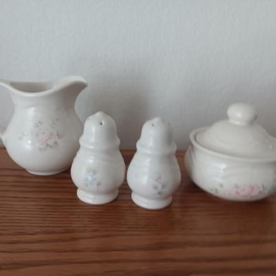 PFALTZGRAFF Tea Rose condiment dishes - salt & pepper shaker cream & sugar