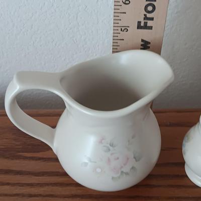 PFALTZGRAFF Tea Rose condiment dishes - salt & pepper shaker cream & sugar