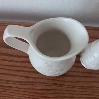 PFALTZGRAFF Tea Rose condiment dishes - salt & pepper shaker cream & sugar