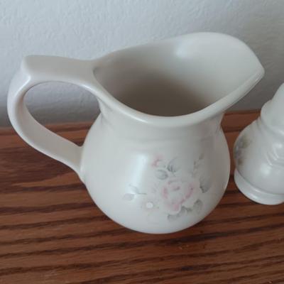 PFALTZGRAFF Tea Rose condiment dishes - salt & pepper shaker cream & sugar