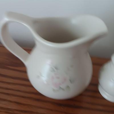 PFALTZGRAFF Tea Rose condiment dishes - salt & pepper shaker cream & sugar