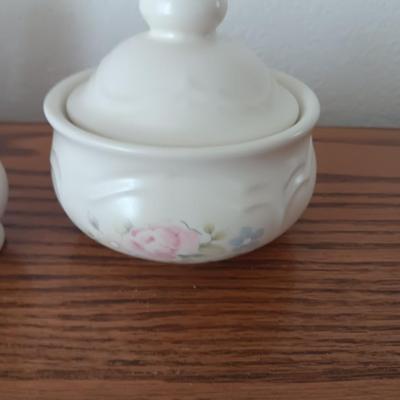 PFALTZGRAFF Tea Rose condiment dishes - salt & pepper shaker cream & sugar
