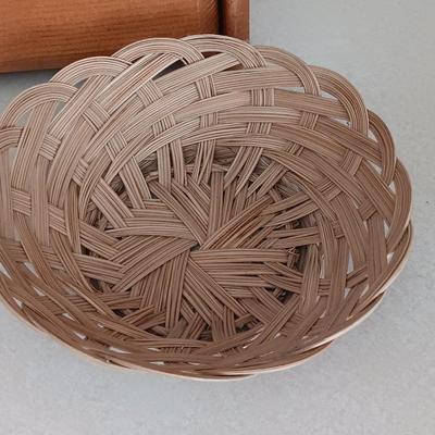 Nice wooden bread box with Biscuit warmer - basket - bamboo cutting board