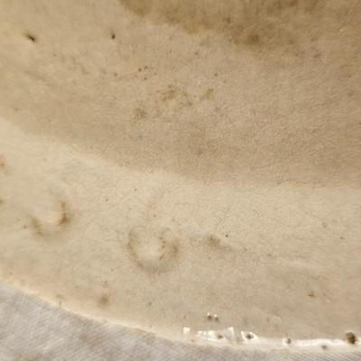 Antique 6 Gallon Large crock with lid Red handles Blue Crown Ransbottom!