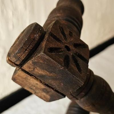 Unique 1970s carved Goth wood candelabra
