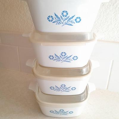 Blue cornflower Corning ware Petite pan's P-41 some with lids