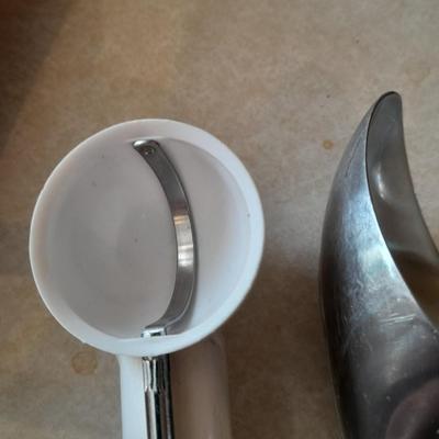 Kitchen Utensils - Meat and candy thermometers - nice ice cream scoop - melon scoop and a wine opener