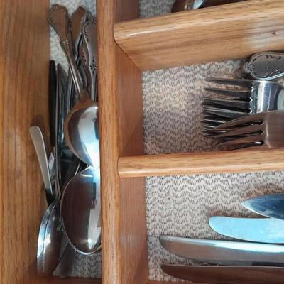 Flatware drawer - spoons - butter knives - forks - and more