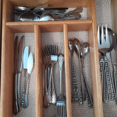 Flatware drawer - spoons - butter knives - forks - and more
