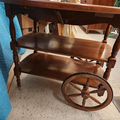 Vintage wooden tea cart