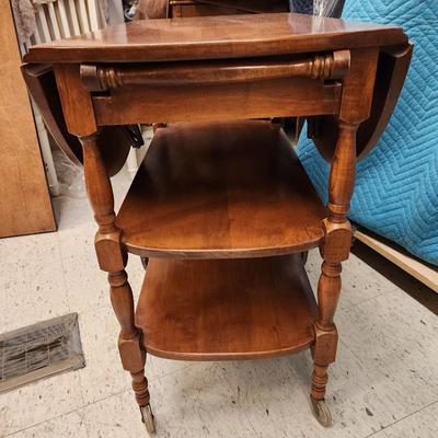 Vintage wooden tea cart