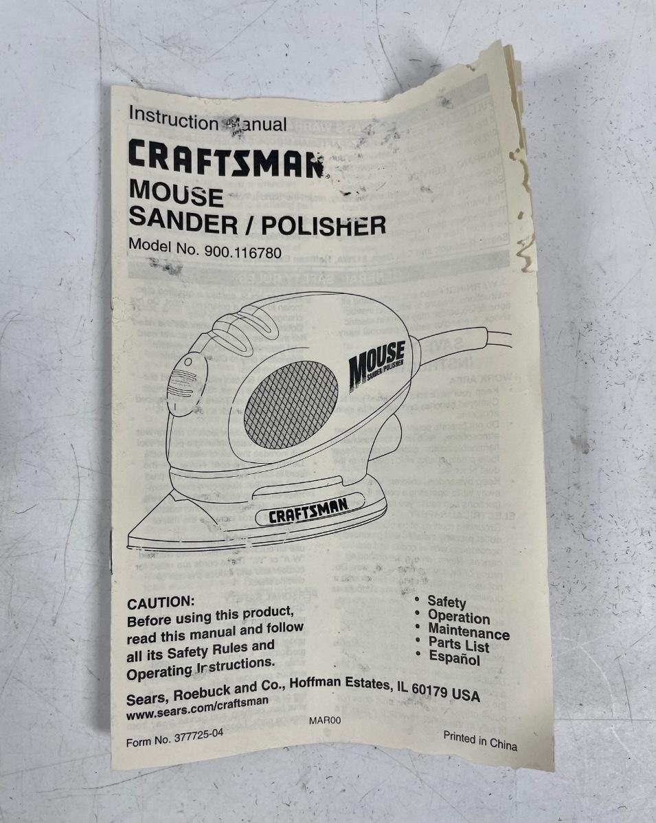 Craftsman Mouse Sander/Polisher and Accessory Kit