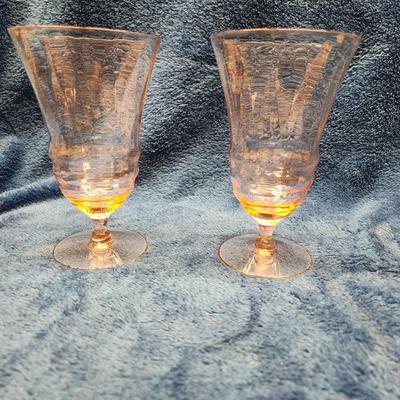 Pair of Heisey ice tea glasses