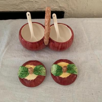 Apple motif condiment server