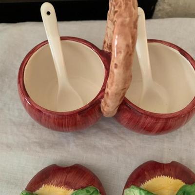 Apple motif condiment server