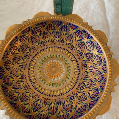 Vintage hand painted porcelain footed bowl