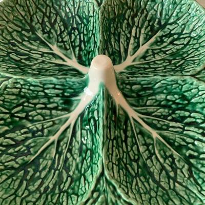 Country Cabbage Leaf Serving platter Ceramic