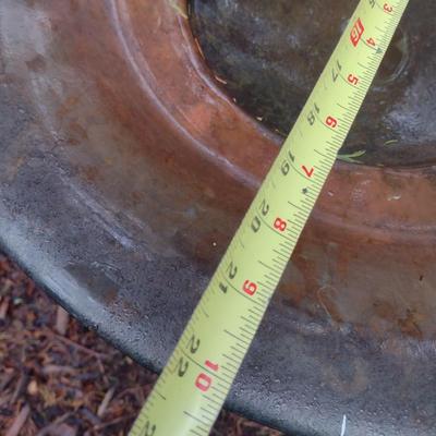 Metal Bird Bath Pan on Wrought Metal Stand