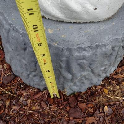 Concrete Garden Statue Asian Boy Sitting on Concrete Plant Pot