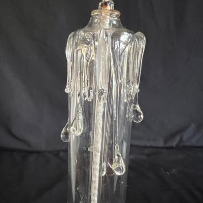 Catskill Mountain Crystal - Pair of Hand Blown Oil Lamps by Rodney Sage (K-RG)