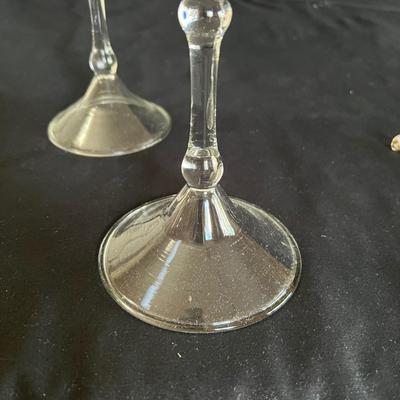 Catskill Mountain Crystal - Pair of Hand Blown Oil Lamps by Rodney Sage (K-RG)