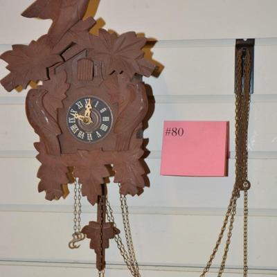 West Germany Wood Cuckoo Clock Working - No Weights