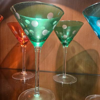 Colored Martini Glasses and a Carafe (LR-DW)