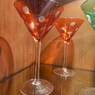 Colored Martini Glasses and a Carafe (LR-DW)