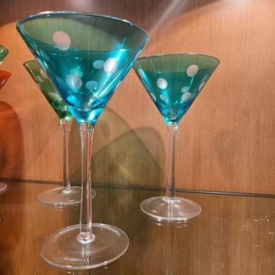 Colored Martini Glasses and a Carafe (LR-DW)