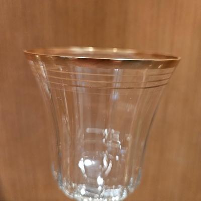 Seven Gold-Rimmed Wine Glasses (LR-DW)