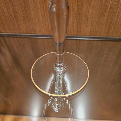 Seven Gold-Rimmed Wine Glasses (LR-DW)